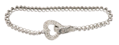 Picture of Diamond bracelet 14k white gold, locking heart closure