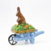 Picture of Limoges Porcelain Rabbit in Wheelbarrow Full of Vegetables Trinket Box