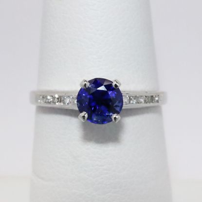 Picture of Antique Platinum Sapphire & Diamond Ring 