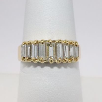 Picture of 14k Yellow Gold & Graduated Baguette Cut Diamond Ring