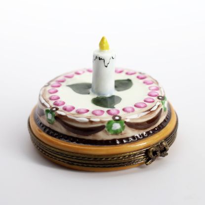 Picture of Limoges Porcelain Chocolate & Strawberry Birthday Cake Trinket Box