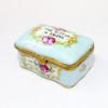 Picture of  Vintage Limoges Porcelain 'The Gift Of A Friend' Blue & Floral Motif Trinket Box