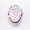 Picture of Retired Limoges Porcelain Rabbits Sleeping in Pink Egg Shaped Bed Trinket Box