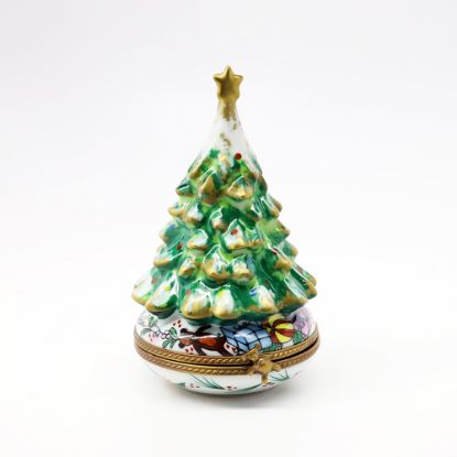 Picture of Limoges Porcelain Christmas Tree with Toys Trinket Box by Parry Vieille