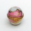 Picture of Vintage 1950'S Traditional Egg Box In Pink With Hand Painted & Hand Enameled Floral Details