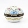 Picture of  Vintage Egg Shaped Limoges Trinket Box With Pink Rose & Blue Bow Motif 