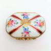 Picture of Rochard Traditional Footed Limoges Trinket Box With Burgundy, Gold & Floral Motif