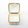 Picture of Traditional Square Trinket Box In Pale Pink & Blue With Floral Motif