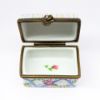 Picture of Vintage Chest Shaped Trinket Box With Pink, Green & Blue Rose & Ribbon Motif
