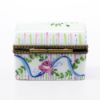 Picture of Vintage Chest Shaped Trinket Box With Pink, Green & Blue Rose & Ribbon Motif