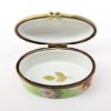 Picture of  Retired Limited Edition Oval Shaped Trinket Box With Wild Rose Motif By La Gloriette