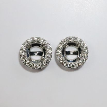 Picture of 18k White Gold & Diamond Halo Earring Jackets