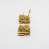 Picture of 14k Yellow Gold Square Lever Back Statement Earrings with Pavé Set Diamonds