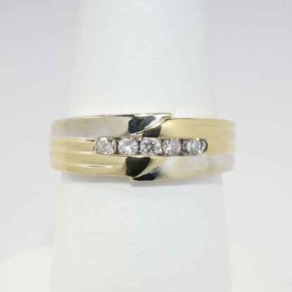 Picture of Men's Two-Tone Gold & Diamond Wedding Band