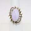 Picture of 14k Yellow Gold & Nephrite Jade Cabochon Cocktail Ring with Diamond Accents