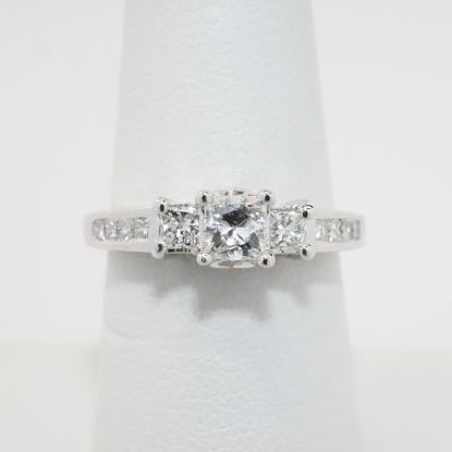 Picture of 14k White Gold & Multi Square Brilliant Cut Diamond Engagement Ring