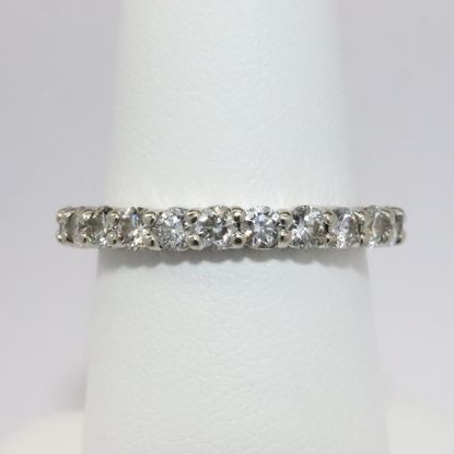 Picture of 14k White Gold & Round Brilliant Cut Diamond Eternity Wedding Band
