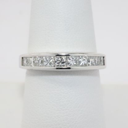 Picture of 14k White Gold & Square Cut, Channel Set Diamond Wedding Band