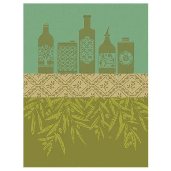 Picture of Le Jacquard Français 'Huiles Provencales' Green Tea Towel