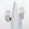 Picture of 18k White Gold Hoop Earrings with Diamonds Accents Set in Heart Shapes 