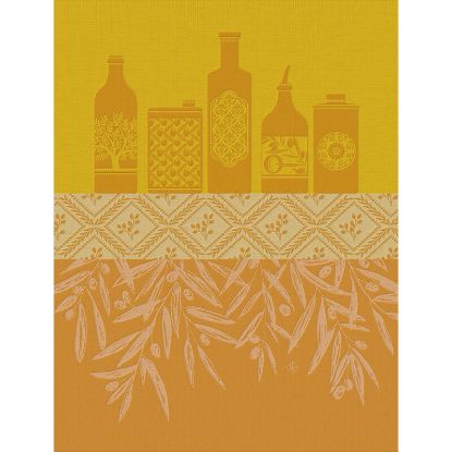Picture of Le Jacquard Français 'Huiles Provencales' Yellow Tea Towel