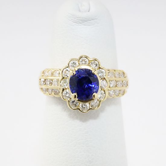 Picture of 18k Yellow Gold Sapphire & Diamond Ring 