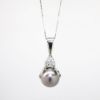 Picture of 18k White Gold Tahitian Cultured Pearl & Diamond Necklace 
