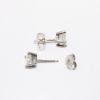 Picture of 14k White Gold & Square Brilliant Cut Diamond Solitaire Stud Earrings