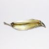 Picture of Vintage Mid Century Modernist Finn Jensen Sterling Silver & White Guilloche Enamel Leaf Brooch