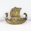 Picture of Vintage Mid Century Ivar T. Holth Norwegian Gilt Sterling Silver & Guilloche Enameled Viking Ship Brooch