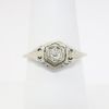 Picture of Antique Art Deco Era 18k White Gold Filigree & Old Mine Cut Diamond Engagement Ring