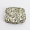 Picture of Vintage .800 Italian Silver & Faux Malachite Enamel Mirrored Powder Compact