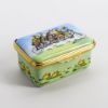Picture of Halcyon Days for the Smithsonian Enameled Easter Box Featuring Bunnies on a Tandem Bicycle