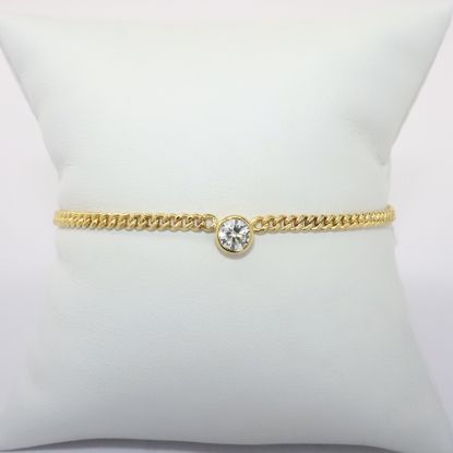 Picture of 14k Yellow Gold Diamond Anklet 