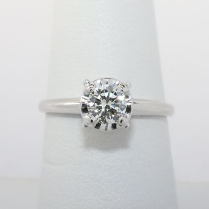 Picture of 14k White Gold & Round Brilliant Cut Diamond Solitaire Engagement Ring