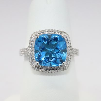 Picture of 14k White Gold & Blue Topaz Ring