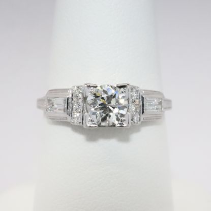 Picture of Platinum Art Deco .85Ct Diamond Engagement Ring 