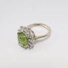 Picture of 14k White Gold & Oval Cut Peridot Ring with Diamond Halo