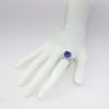 Picture of Platinum & Rectangular Cushion Cut Tanzanite Ring with Mixed Cut Diamond Accents
