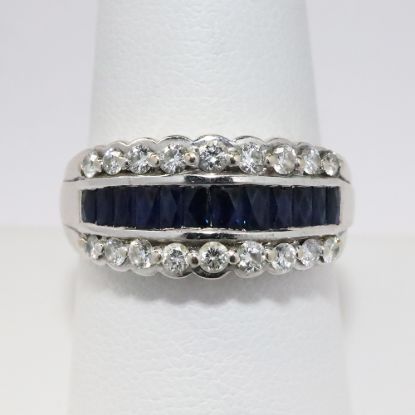 Picture of 18k White Gold Sapphire & Diamond Ring