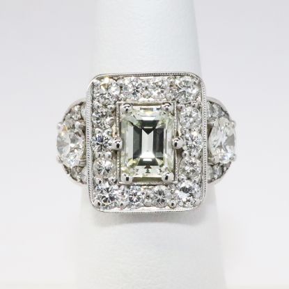 Picture of 14k White Gold Emerald Cut Diamond Ring 
