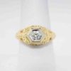 Picture of Antique Art Deco Era 14k Yellow & White Gold Filigree & Old European Cut Diamond Engagement Ring