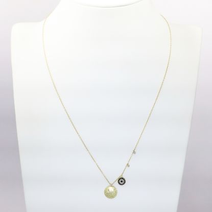 Picture of 14k Two Tone Gold Diamond & Sapphire Necklace 