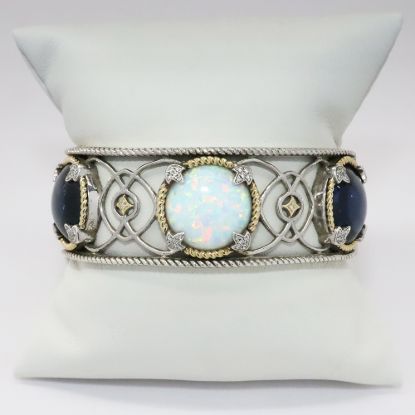 Picture of 18k Two Tone Gold Opal, Labradorite & Diamond Bracelet 