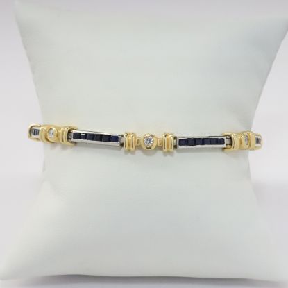 Picture of Sapphire & Diamond 14k Two Tone Bracelet 