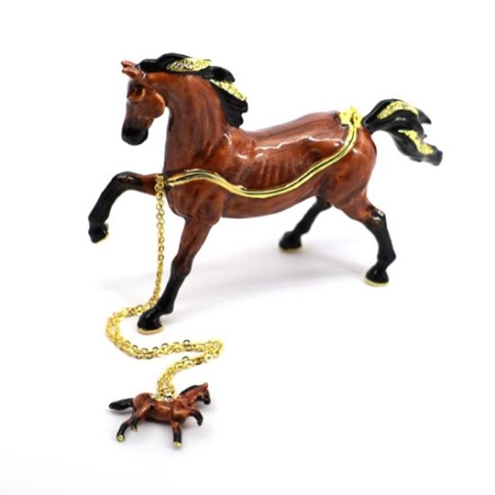 Picture of Kingspoint Designs Arabian Horse Trinket Box with Matching Necklace