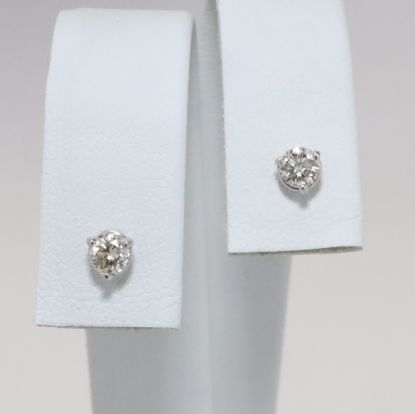 Picture of 14k White Gold .36CTW Diamond Round Brilliant Studs 