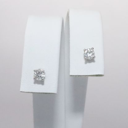 Picture of 14k White Gold .40CTW Diamond Round Brilliant Studs 