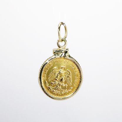 Picture of 14k Yellow Gold Dos Pesos Coin Pendant 