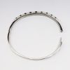 Picture of 14k White Gold, Diamond & Blue Sapphire Bangle Bracelet 